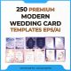 250 Premium Modern Wedding Card Templates EPS/Ai
